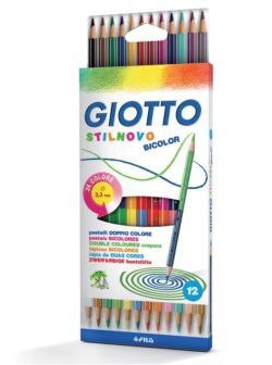 PASTELLI A LEGNO 12 PZ GIOTTO STILNOVO BICOLORE