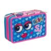 ASTUCCIO 3 ZIP SEVEN FACCE DA SJ GIRL CERNIERA TURCHESE E FUCSIA