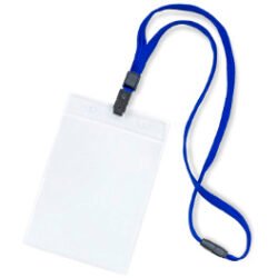 PORTABADGE PLASTIDEA VERTICALE 105X148 CON CORDONCINO