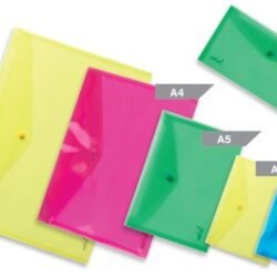 BUSTE CON BOTTONE A5 COLORI ASSORTITI PLASTIDEA